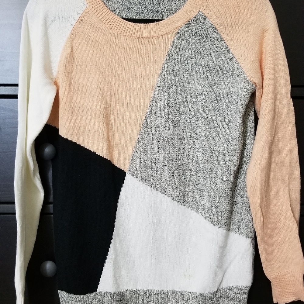 Madewell colorblock cotton crewneck sweater